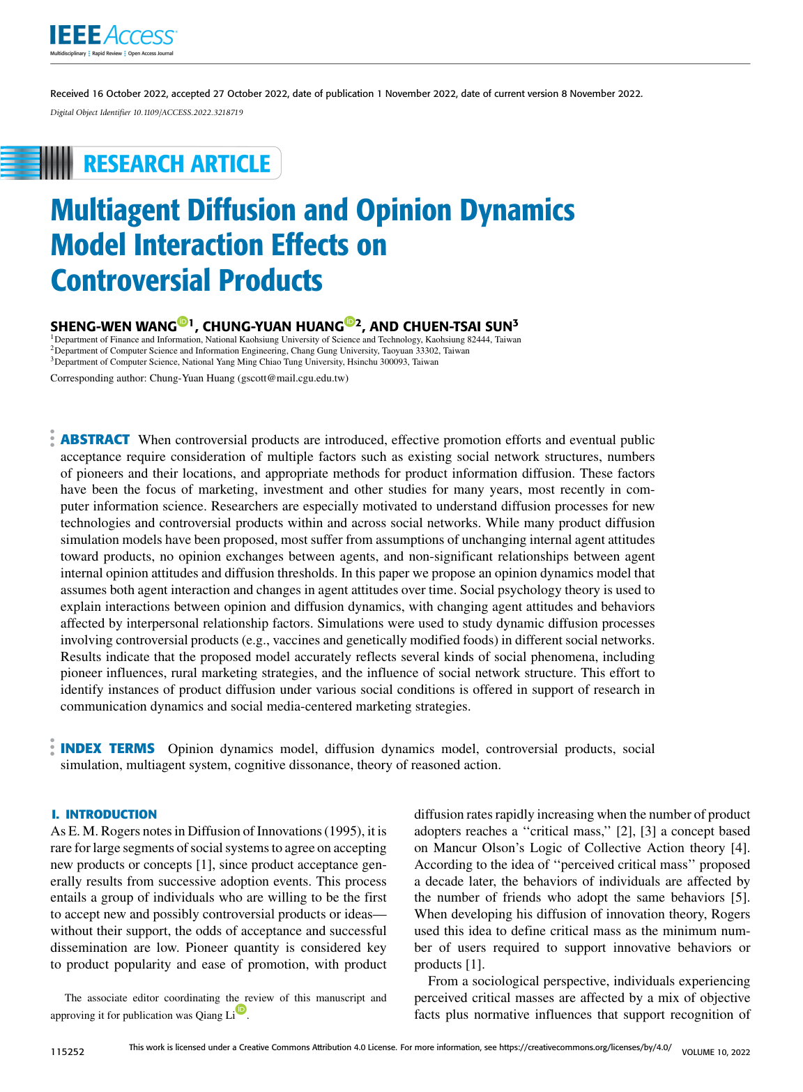 BCAT paper first page — IEEE Access 2022