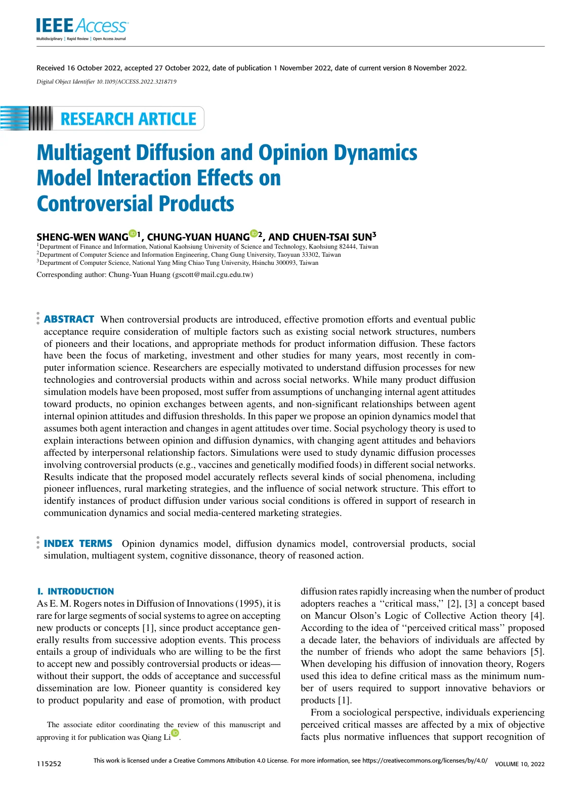 BCAT paper first page — IEEE Access 2022